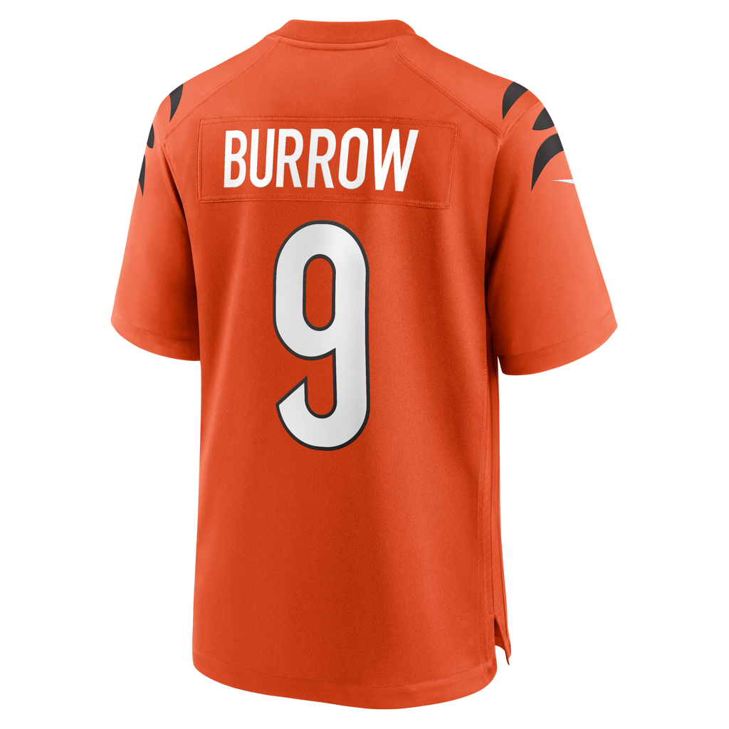Cincinnati Bengals Joe Burrow Orange Alternate Game Jersey product image 8, provided for visual reference and product detail