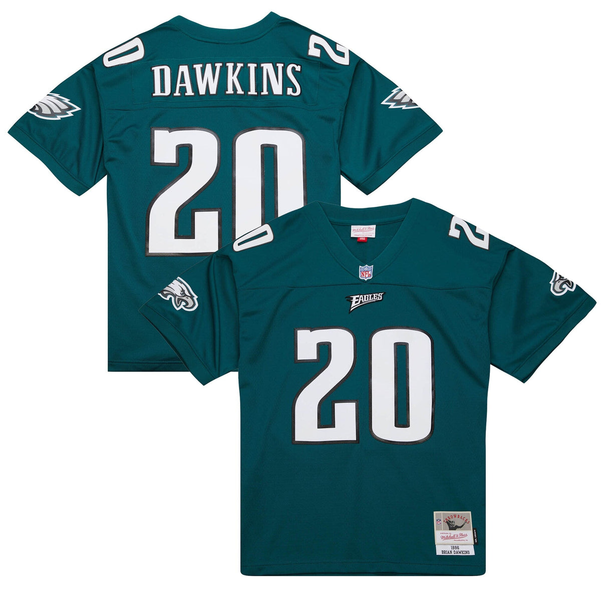 Philadelphia Eagles Brian Dawkins Green Legacy Replica Jersey product image 2, provided for visual reference and product