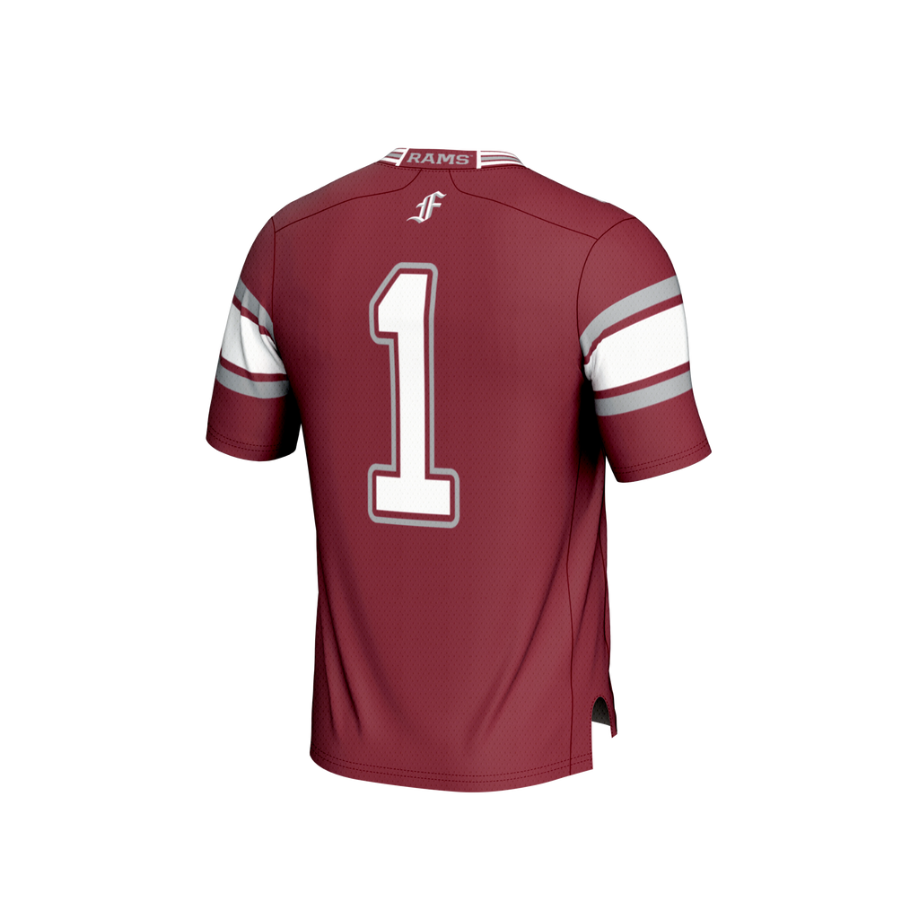 #1 Fordham Rams Lightweight Collegiate Football Fashion Jersey - Maroon product image 4, provided for visual reference and
