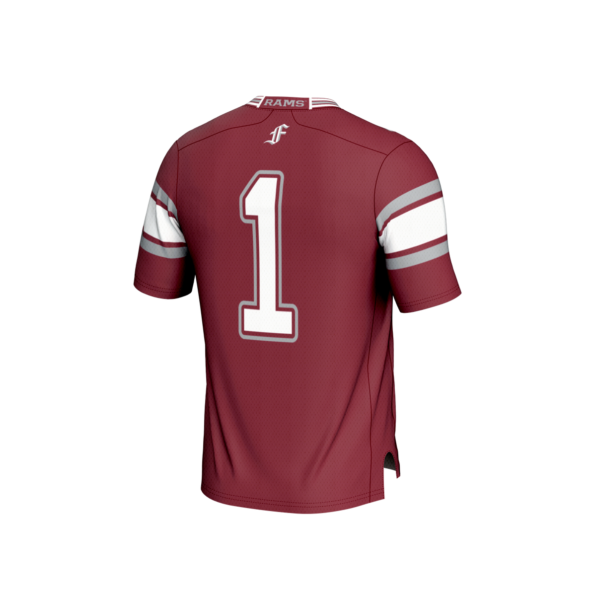 #1 Fordham Rams Lightweight Collegiate Football Fashion Jersey - Maroon product image 4, provided for visual reference and