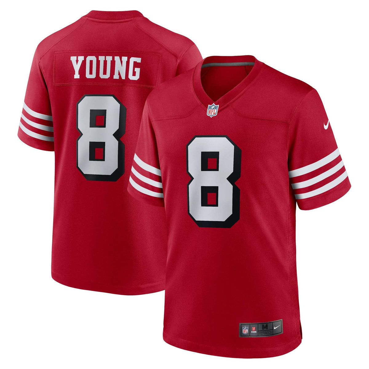 San Francisco 49ers Steve Young Scarlet Retired Player Alternate Game Jersey product image 2, provided for visual reference