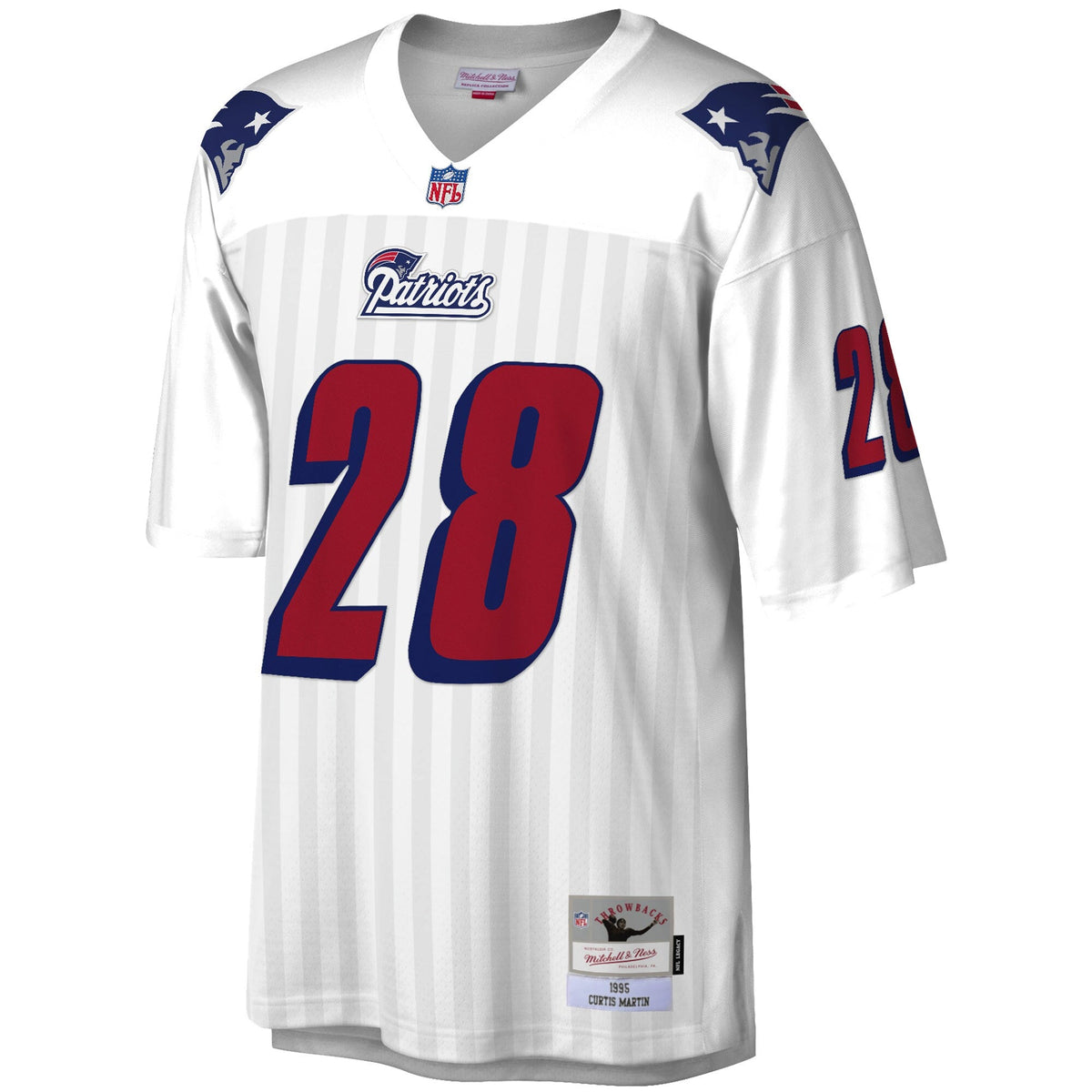 New England Patriots Curtis Martin White Legacy Replica Jersey product image 3, provided for visual reference and product