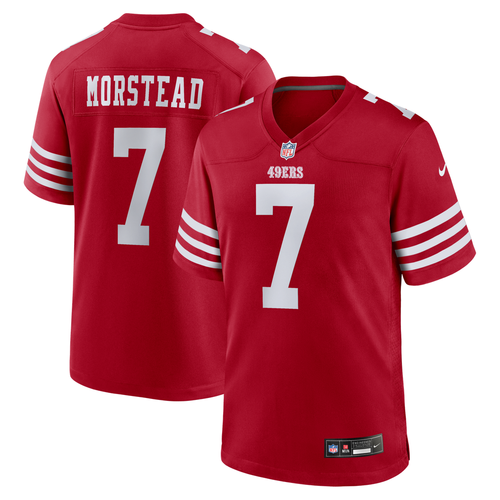 San Francisco 49ers Thomas Morstead Scarlet Team Game Jersey product image 1, provided for visual reference and product