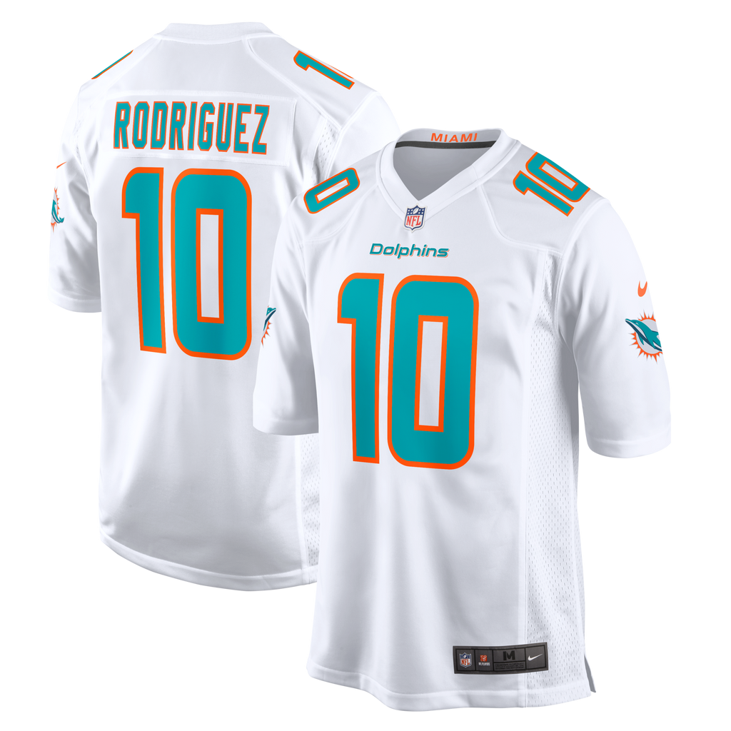 Miami Dolphins Jacob Rodriguez White Game Jersey product image 2, provided for visual reference and product detail review
