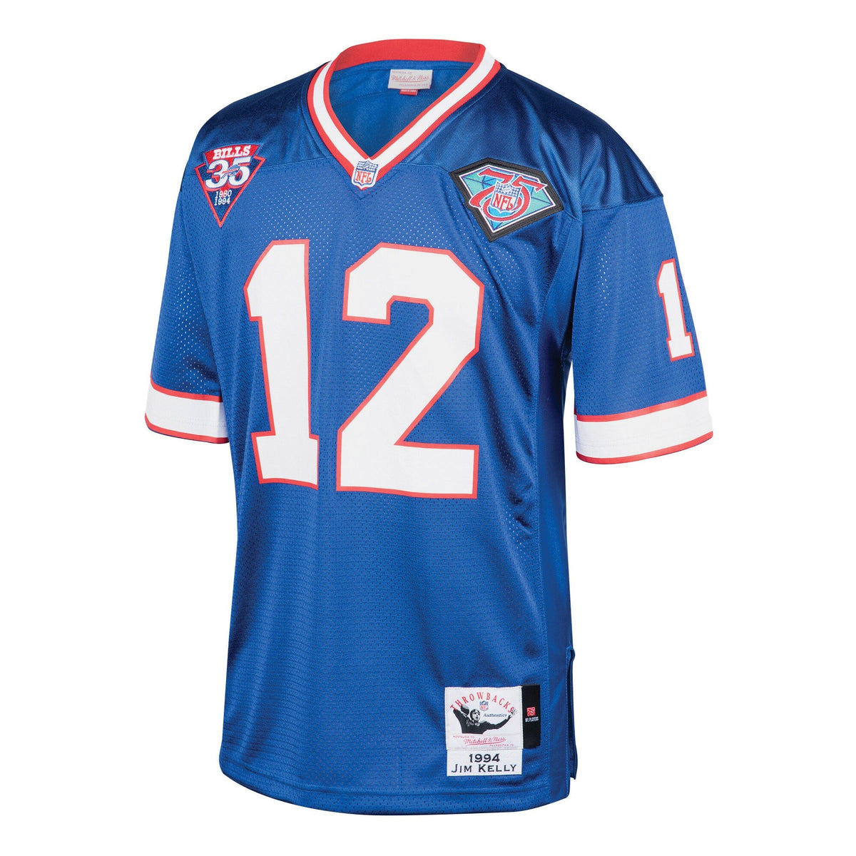 Buffalo Bills 1994 Jim Kelly Royal Authentic Throwback Retired Player Jersey product image 3, provided for visual reference