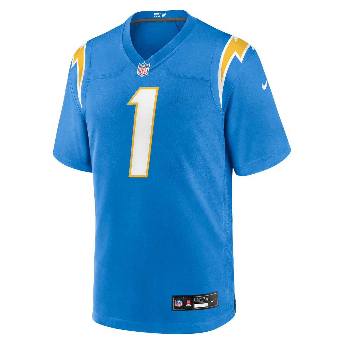 Los Angeles Chargers Quentin Johnston Powder Blue Game Player Jersey product image 2, provided for visual reference and