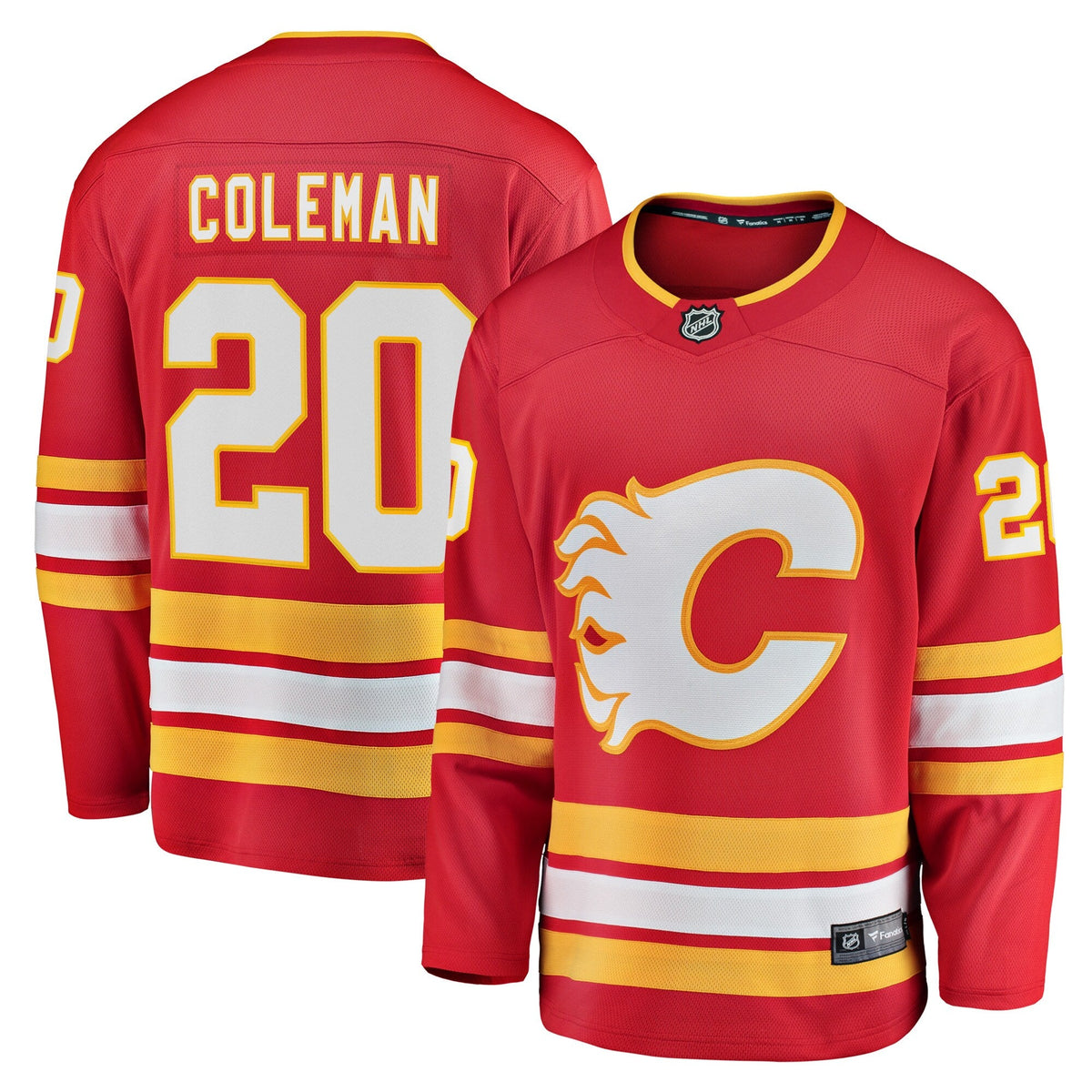 Calgary Flames Blake Coleman Red Home Breakaway Player Jersey product image 1, provided for visual reference and product