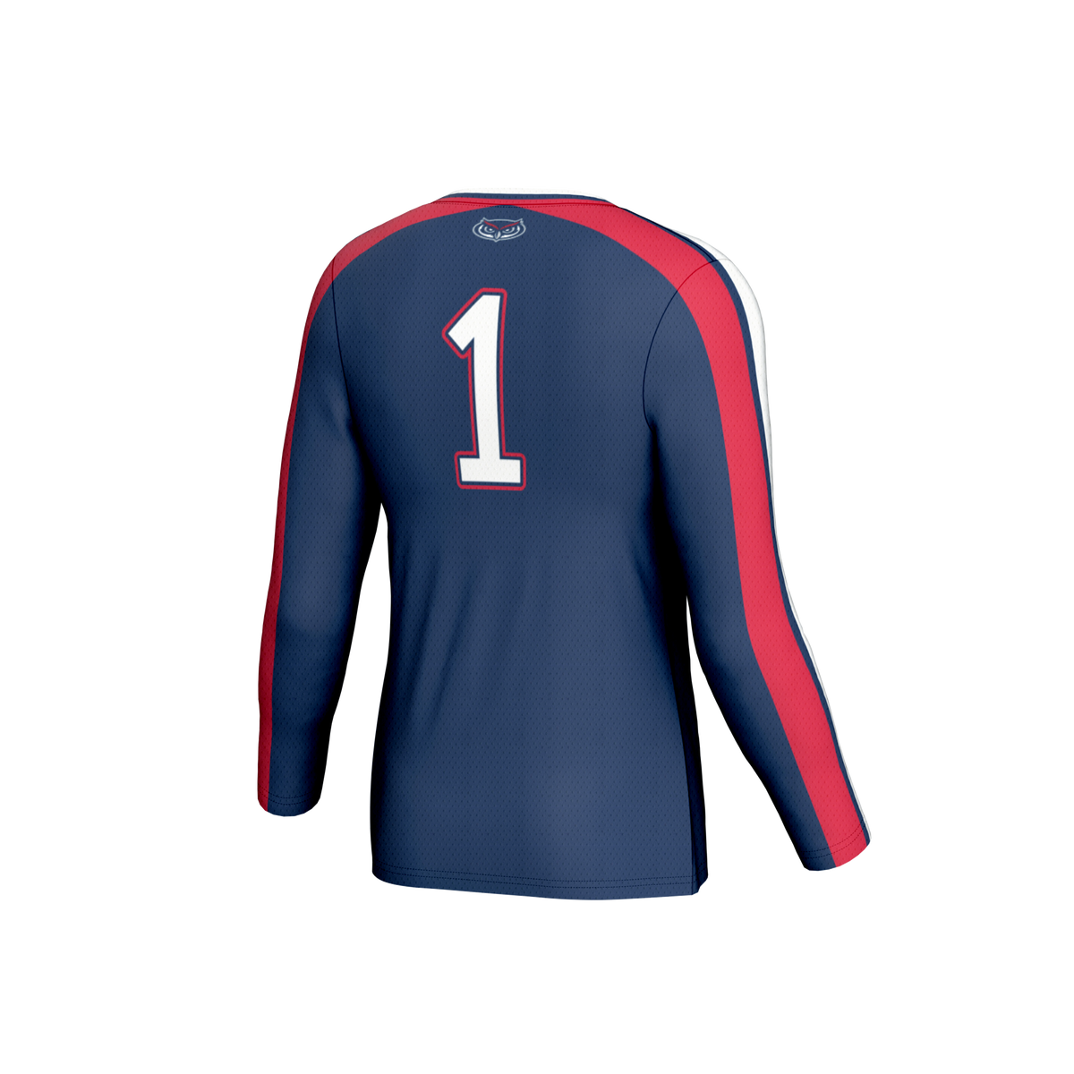#1 Florida Atlantic Owls Lightweight Collegiate Volleyball Fashion Jersey - Navy product image 4, provided for visual