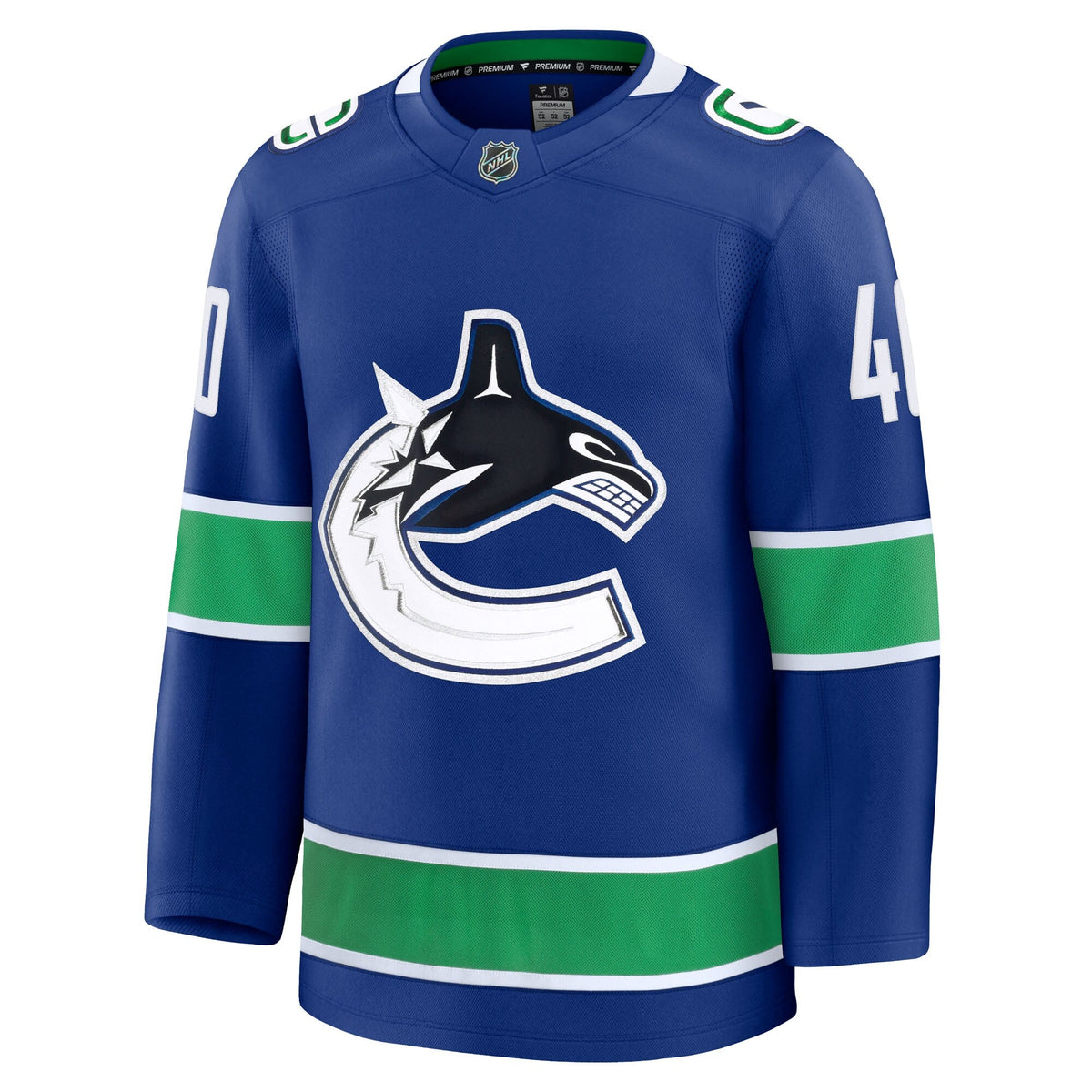 Vancouver Canucks Elias Pettersson Blue Home Premium Jersey product image 3, provided for visual reference and product