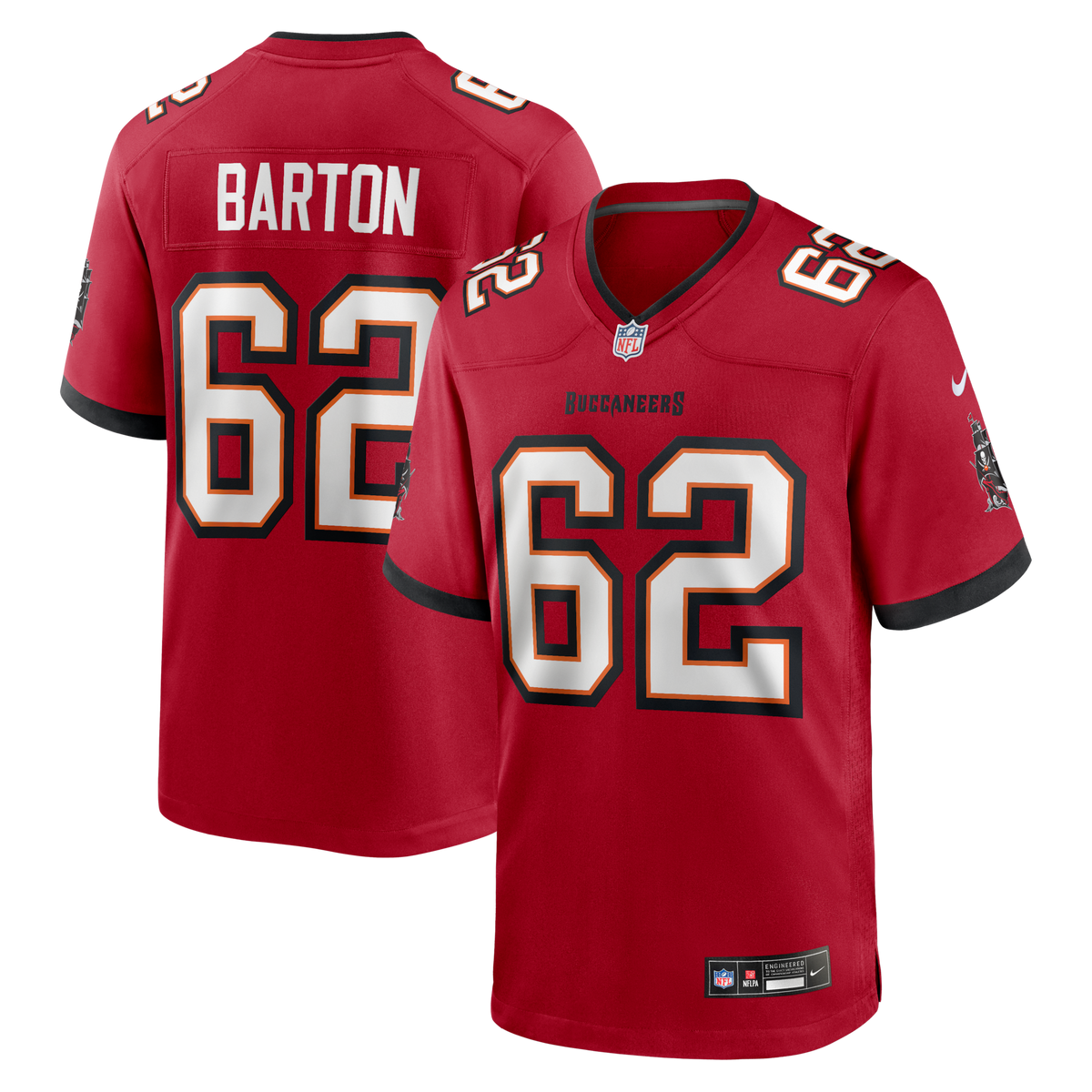 Graham Barton Pick No. 26 Red Player Game Jersey product image 1, provided for visual reference and product detail review
