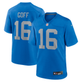 Detroit Lions Jared Goff Blue Alternate Game Jersey product image 1, provided for visual reference and product detail review
