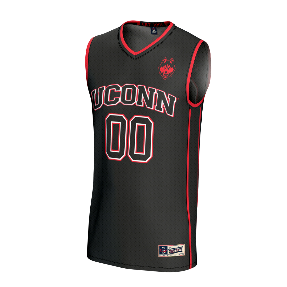 UConn Huskies Lightweight Collegiate Basketball NIL Pick-A-Player Fashion Jersey - Black product image 3, provided for