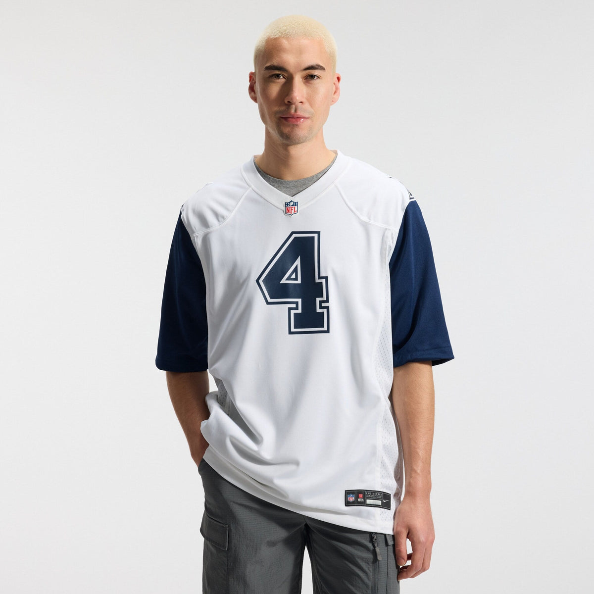 Dallas Cowboys Dak Prescott White Alternate Game Team Jersey product image 3, provided for visual reference and product