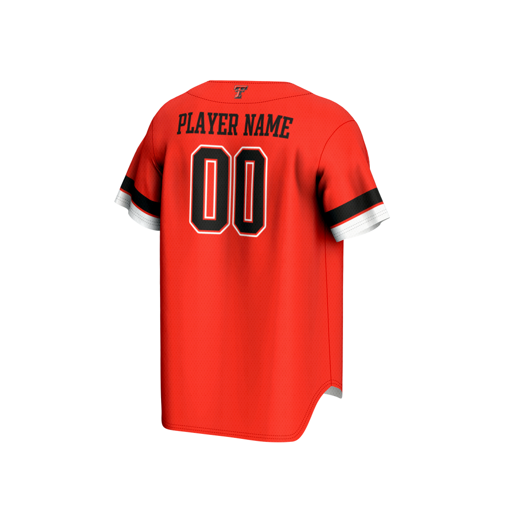 Texas Tech Red Raiders NIL Pick-A-Player Baseball Lightweight Jersey - Red product image 4, provided for visual reference