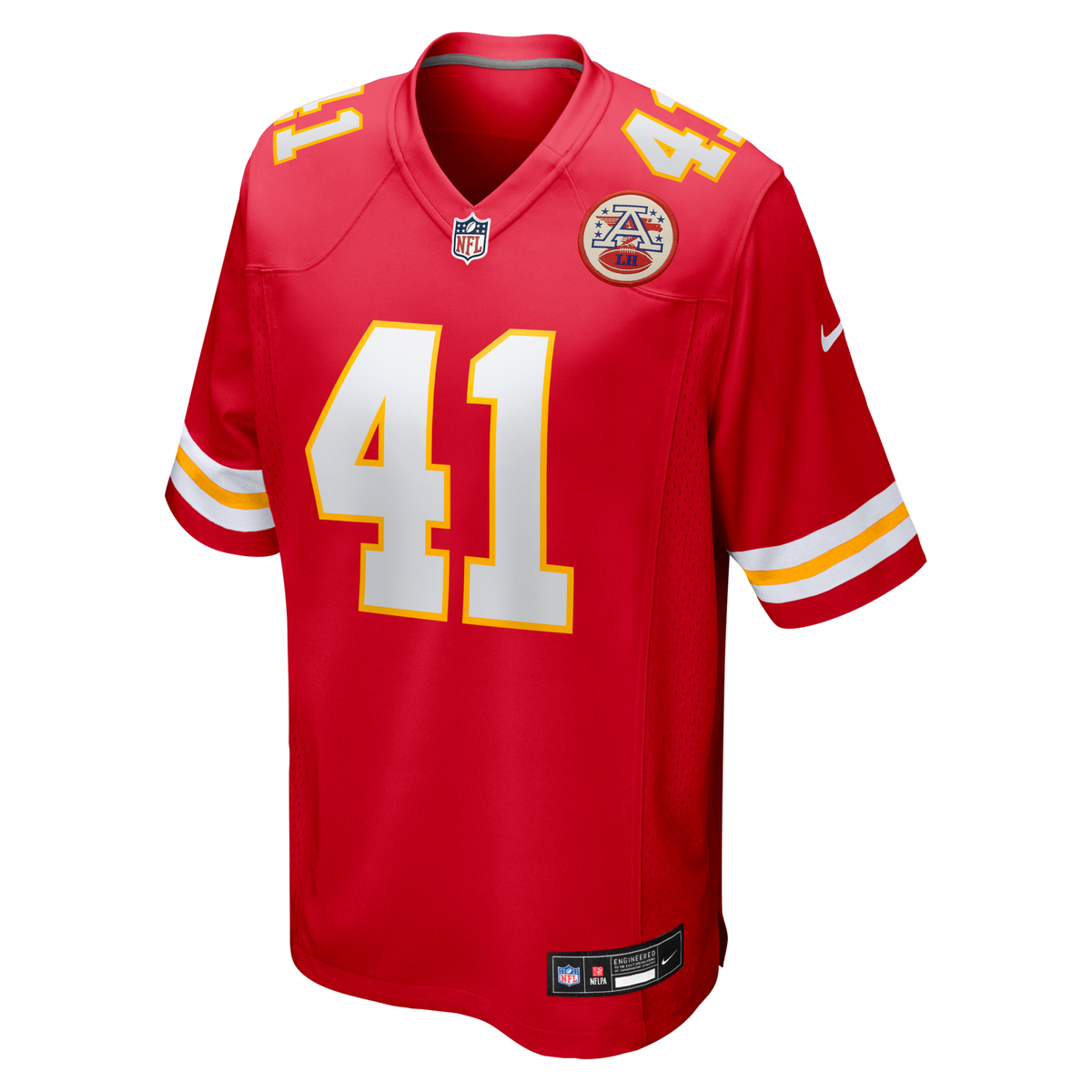 Kansas City Chiefs James Winchester Red Game Jersey product image 2, provided for visual reference and product detail review