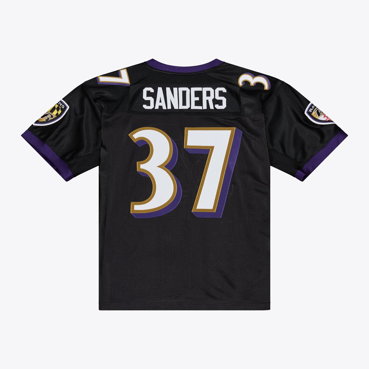 Baltimore Ravens Deion Sanders Black 2005 Authentic Throwback Jersey product image 4, provided for visual reference and