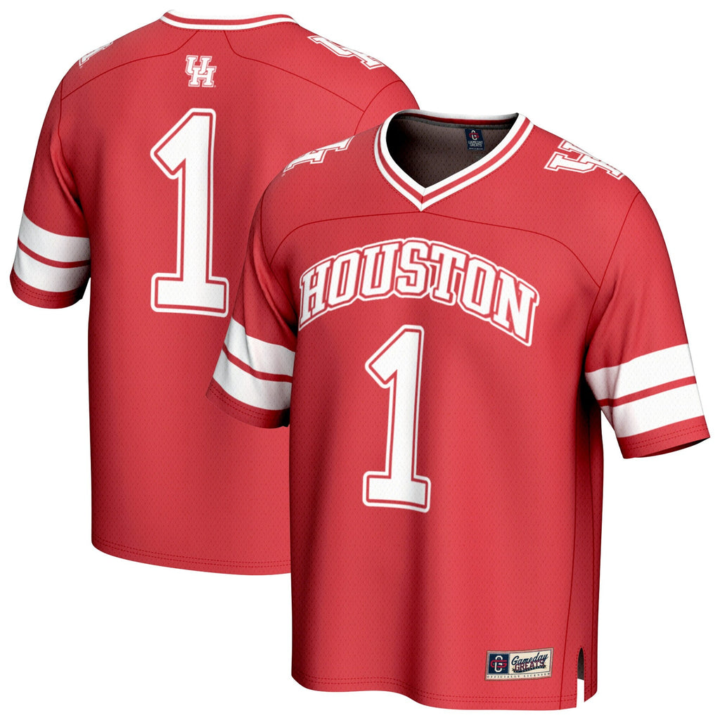 Houston Cougars Lightweight Collegiate Football Fashion Jersey - Red product image 1, provided for visual reference and
