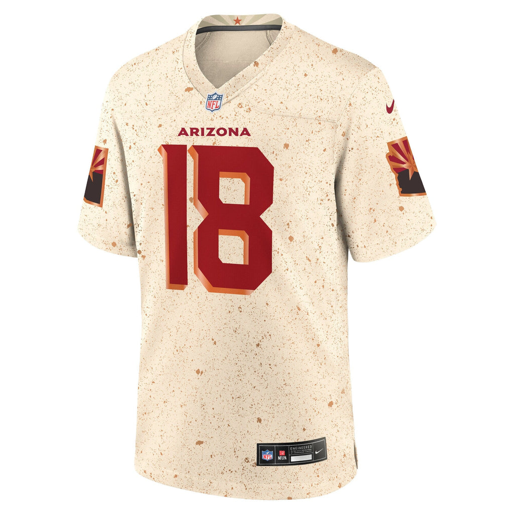 Arizona Cardinals Marvin Harrison Jr. Natural 2025 Rivalries Collection Game Jersey product image 3, provided for visual