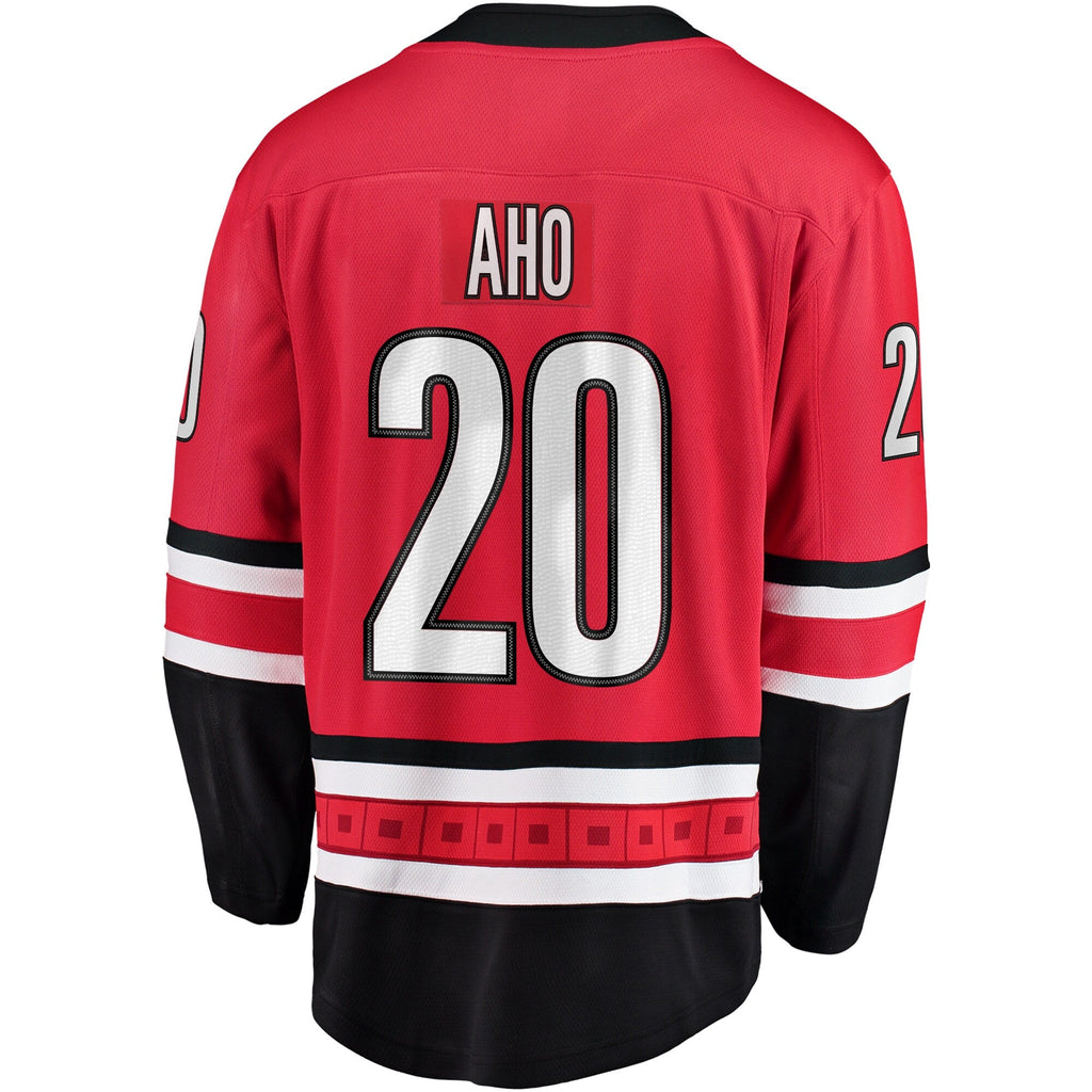 Carolina Hurricanes Sebastian Aho Red Alternate Breakaway Player Jersey product image 4, provided for visual reference and