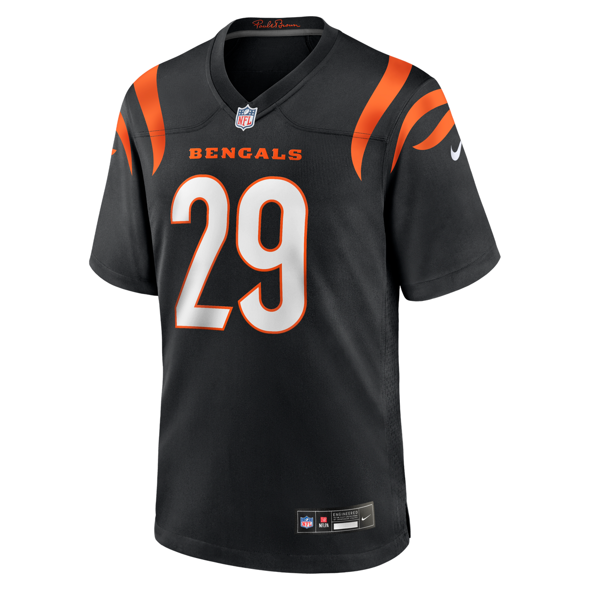 Cincinnati Bengals Kyle Dugger Black Team Game Jersey product image 2, provided for visual reference and product detail