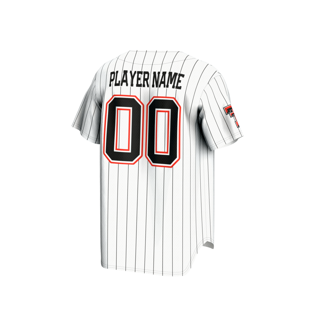 Texas Tech Red Raiders NIL Pick-A-Player Baseball Lightweight Jersey - White product image 4, provided for visual reference