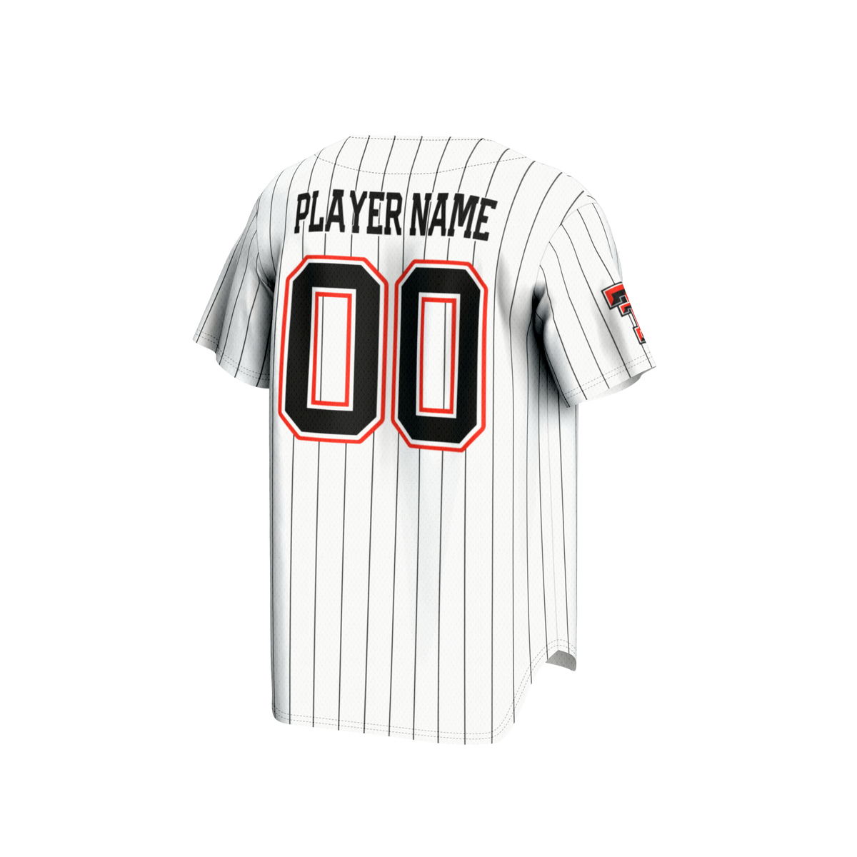Texas Tech Red Raiders NIL Pick-A-Player Baseball Lightweight Jersey - White product image 4, provided for visual reference