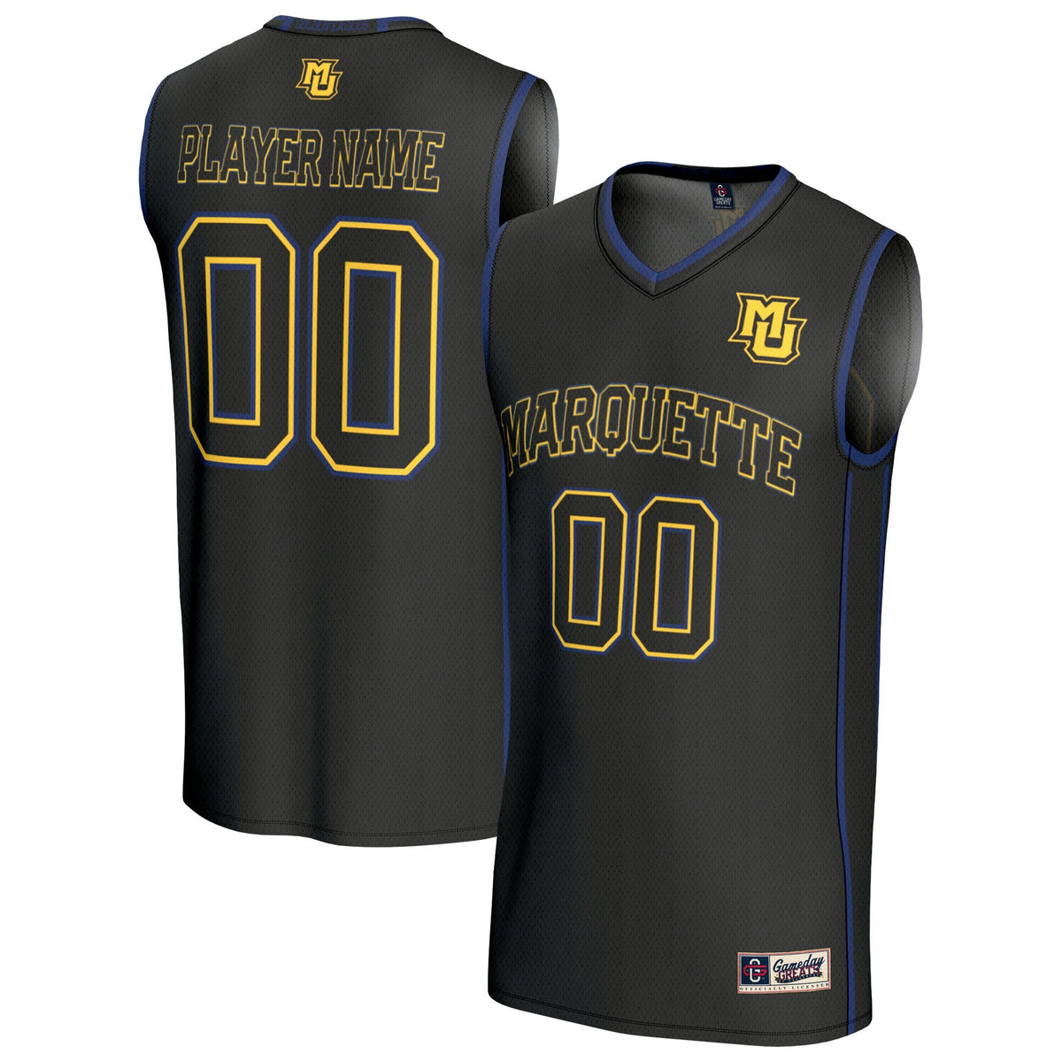 Marquette Golden Eagles Lightweight Collegiate Basketball NIL Pick-A-Player Fashion Jersey - Black product image 1, provided