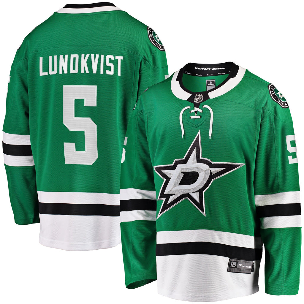 Dallas Stars Nils Lundkvist Kelly Green Home Premier Breakaway Player Jersey product image 1, provided for visual reference