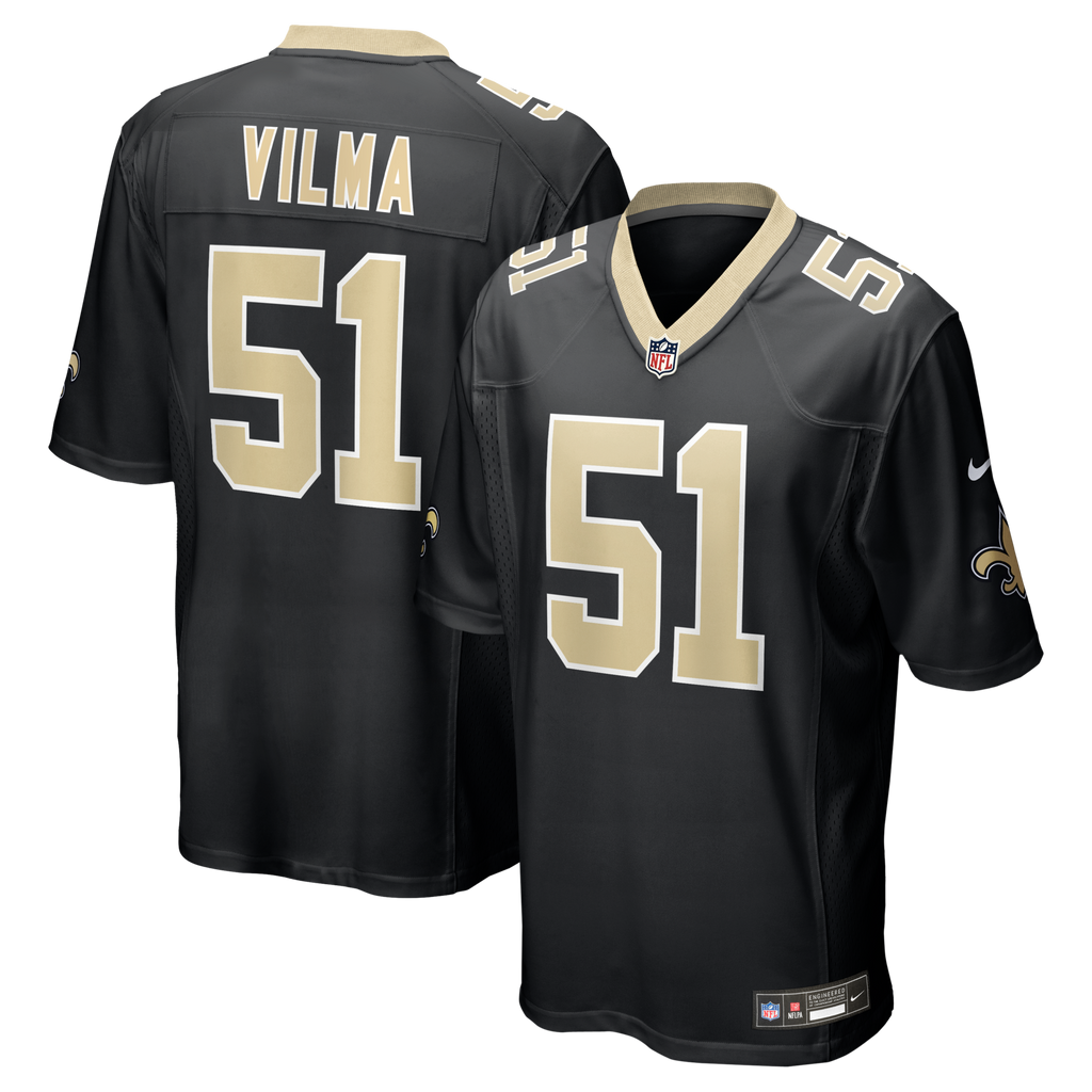 New Orleans Saints Jonathan Vilma Black Game Retired Player Jersey product image 1, provided for visual reference and