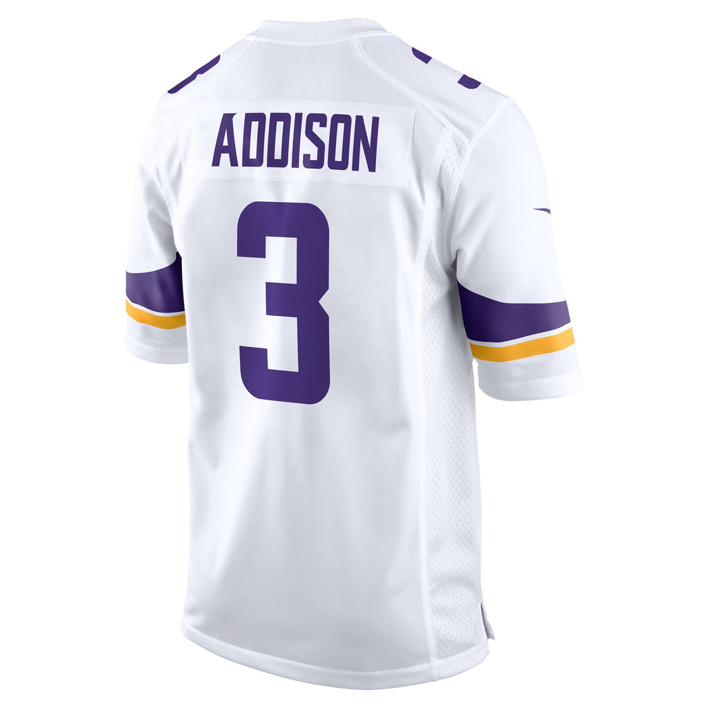 Minnesota Vikings Jordan Addison White Away Game Jersey product image 4, provided for visual reference and product detail
