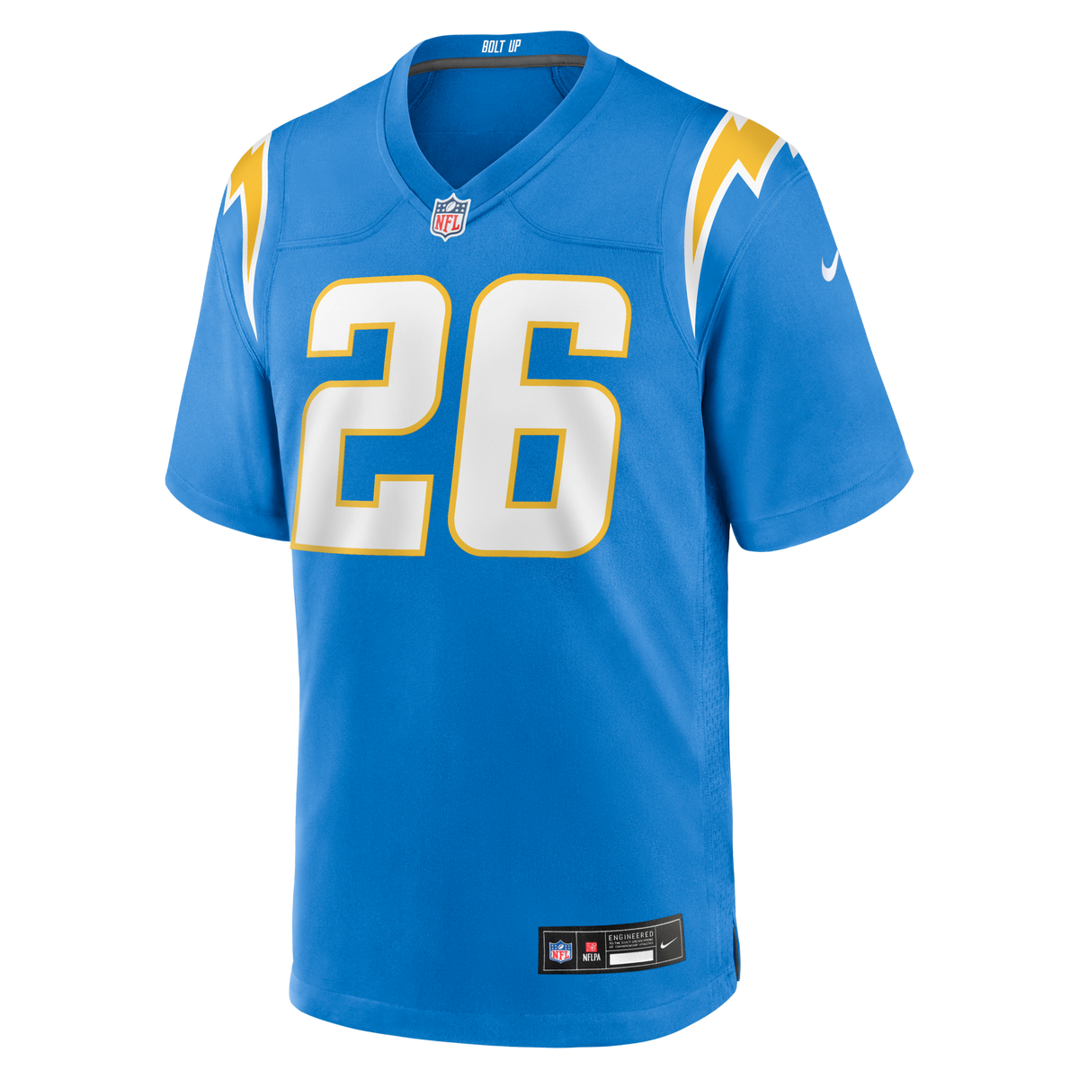 Los Angeles Chargers Asante Samuel Jr. Powder Blue Game Player Jersey product image 2, provided for visual reference and