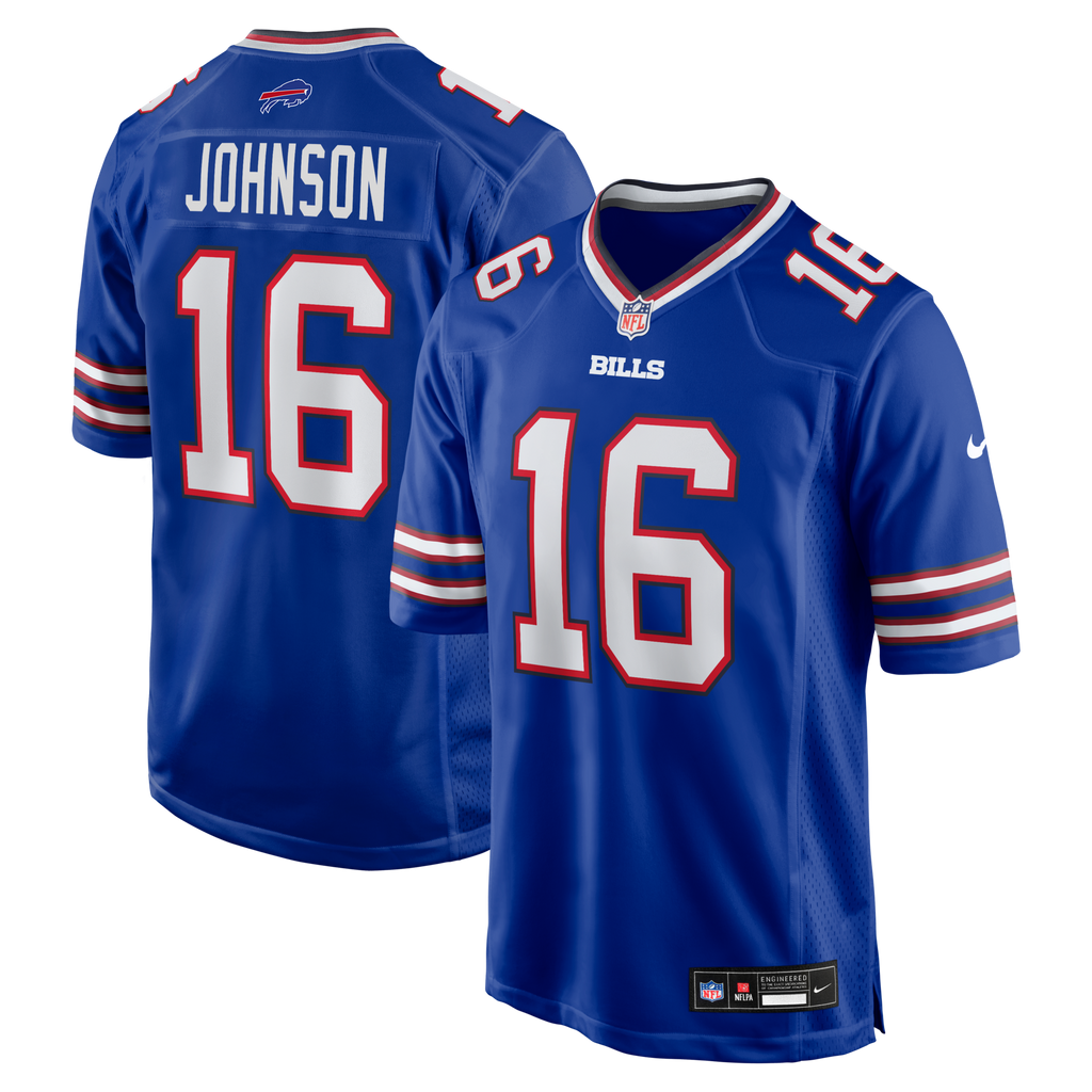 Buffalo Bills Xavier Johnson Royal Game Jersey product image 1, provided for visual reference and product detail review
