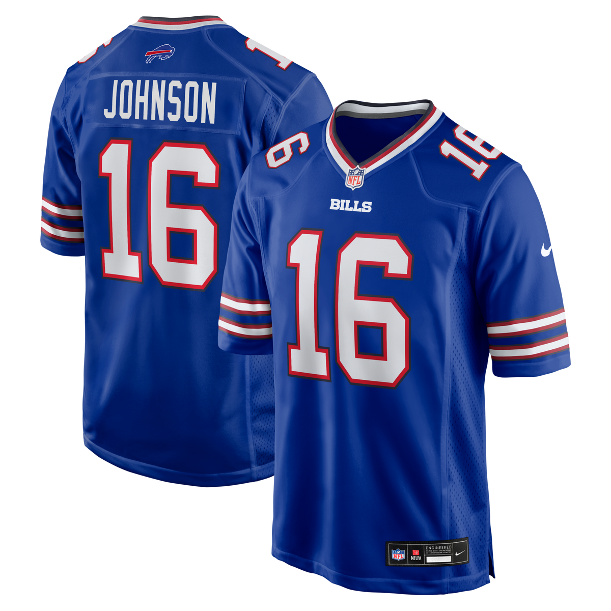 Buffalo Bills Xavier Johnson Royal Game Jersey product image 1, provided for visual reference and product detail review