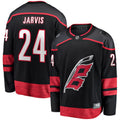 Carolina Hurricanes Seth Jarvis Black Home Breakaway Jersey product image 1, provided for visual reference and product