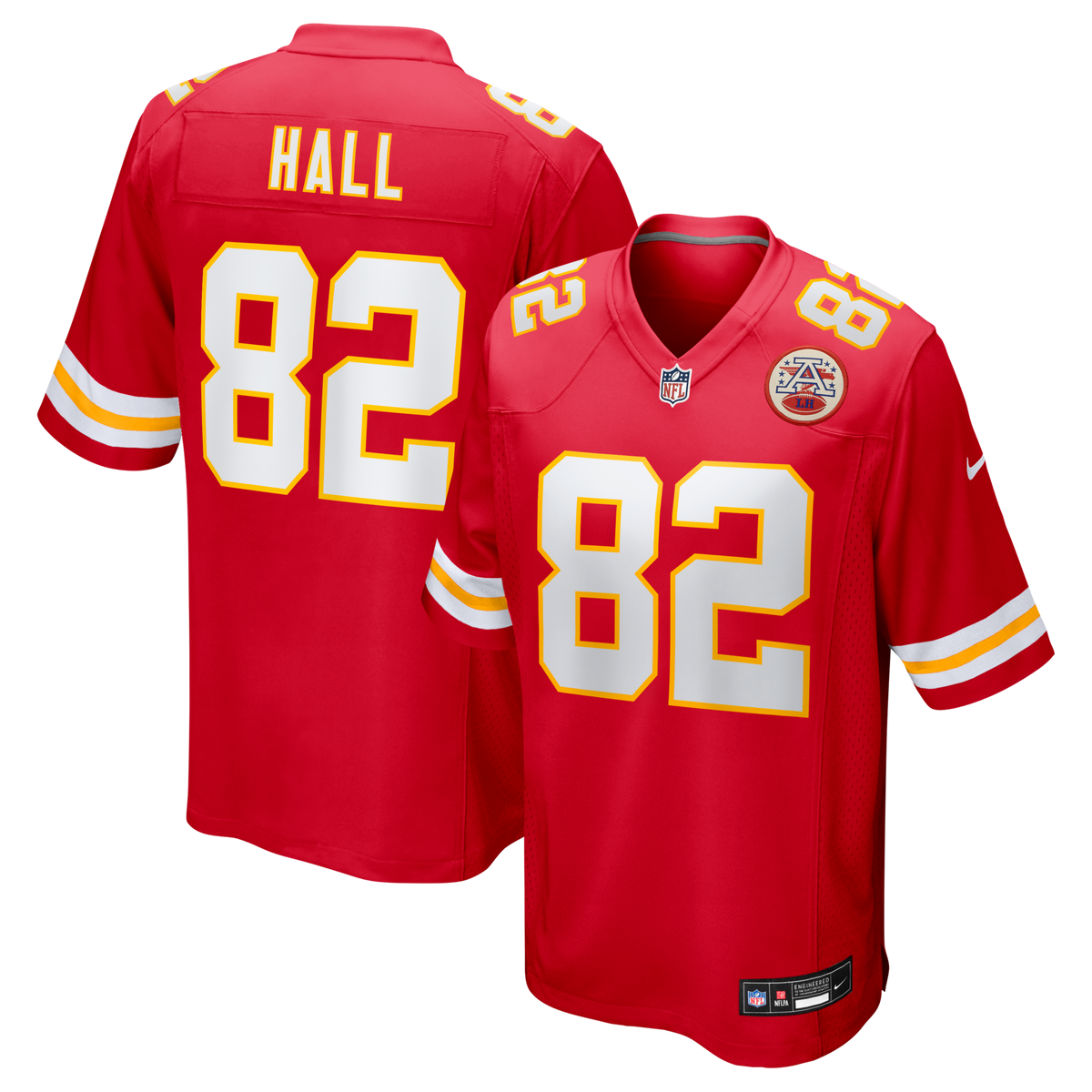 Kansas City Chiefs Dante Hall Red Retired Player Game Jersey product image 1, provided for visual reference and product