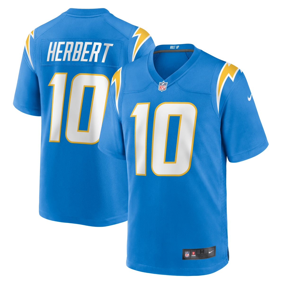 Los Angeles Chargers Justin Herbert Powder Blue Player Game Jersey product image 1, provided for visual reference and
