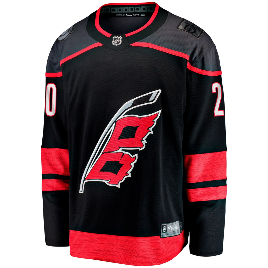 Carolina Hurricanes Sebastian Aho Black Home Breakaway Jersey product image 3, provided for visual reference and product
