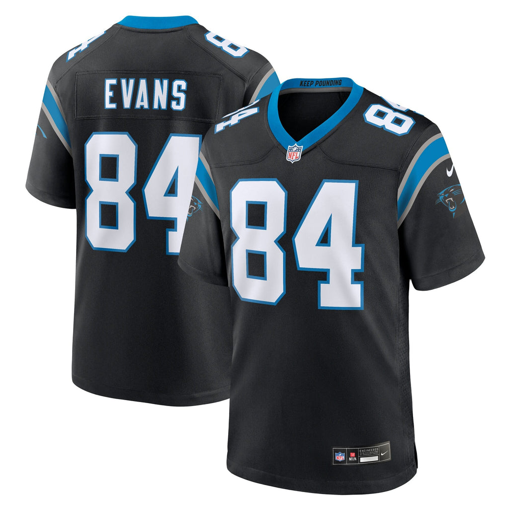 Carolina Panthers Mitchell Evans Black Team Game Jersey product image 2, provided for visual reference and product detail