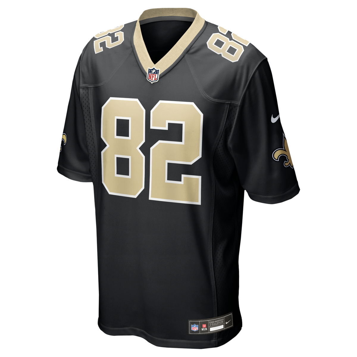 New Orleans Saints Bob Pollard Black Game Retired Player Jersey product image 2, provided for visual reference and product