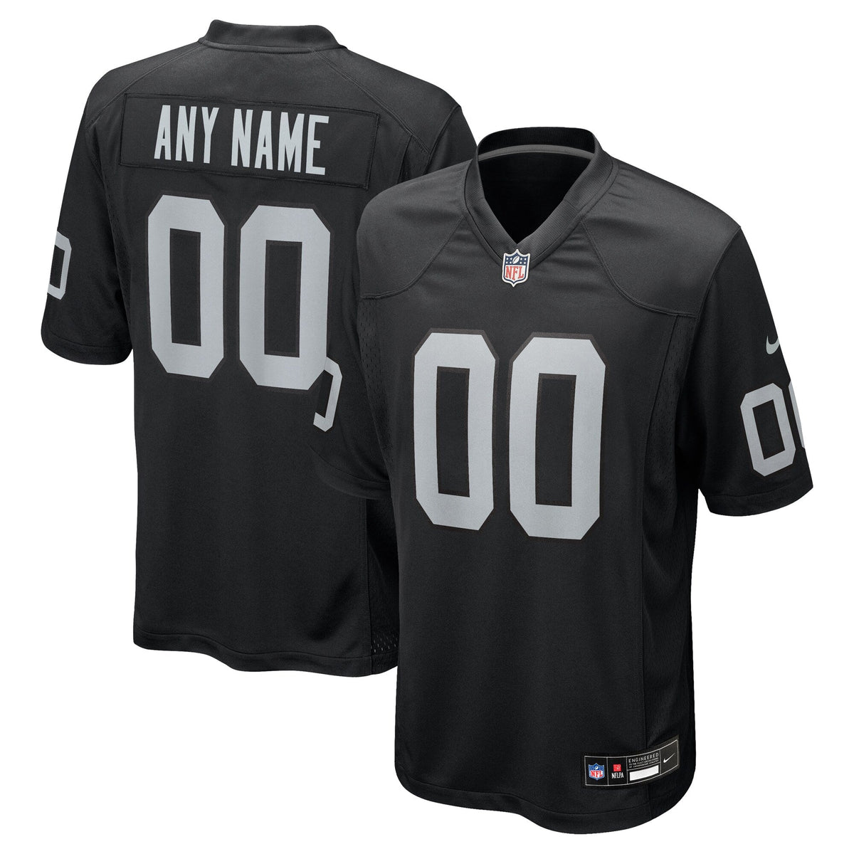 Las Vegas Raiders Black Custom Game Jersey product image 2, provided for visual reference and product detail review