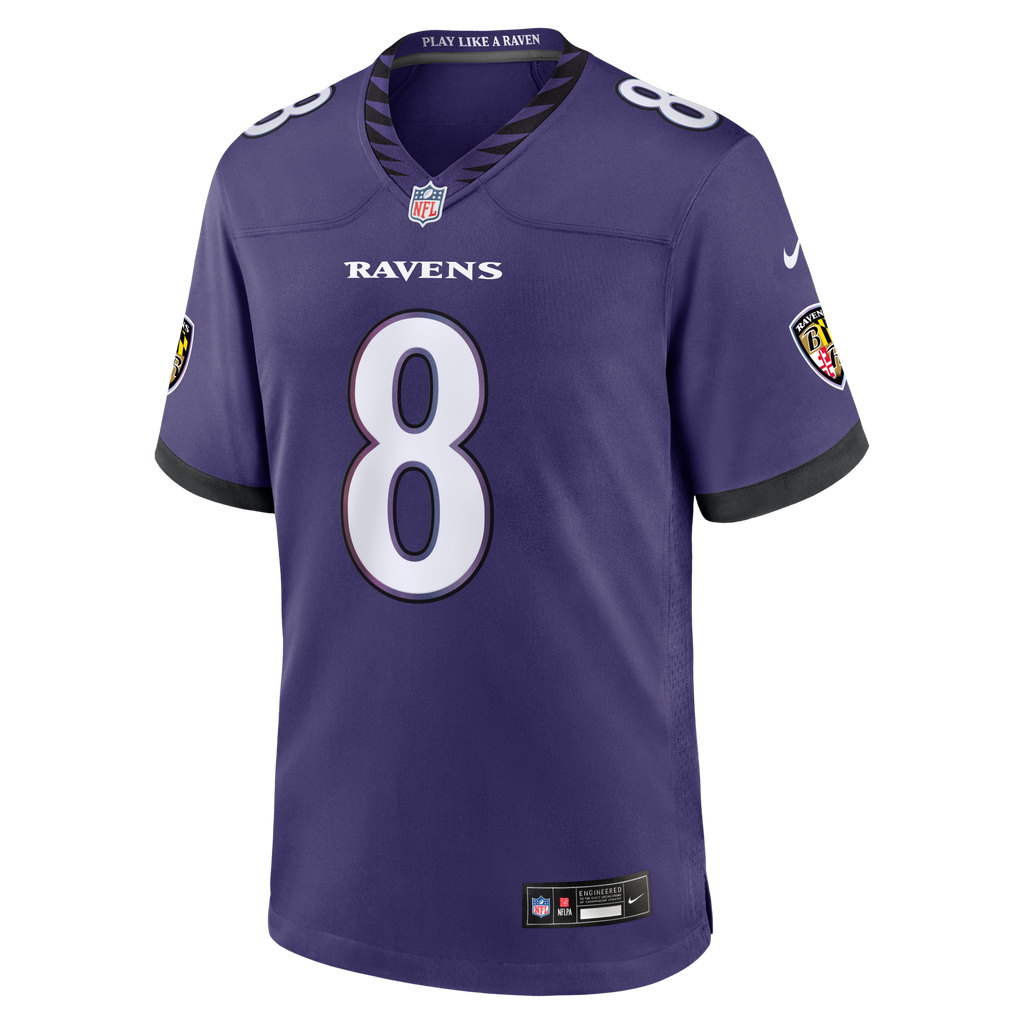 Baltimore Ravens Lamar Jackson Purple Team Game Jersey product image 7, provided for visual reference and product detail