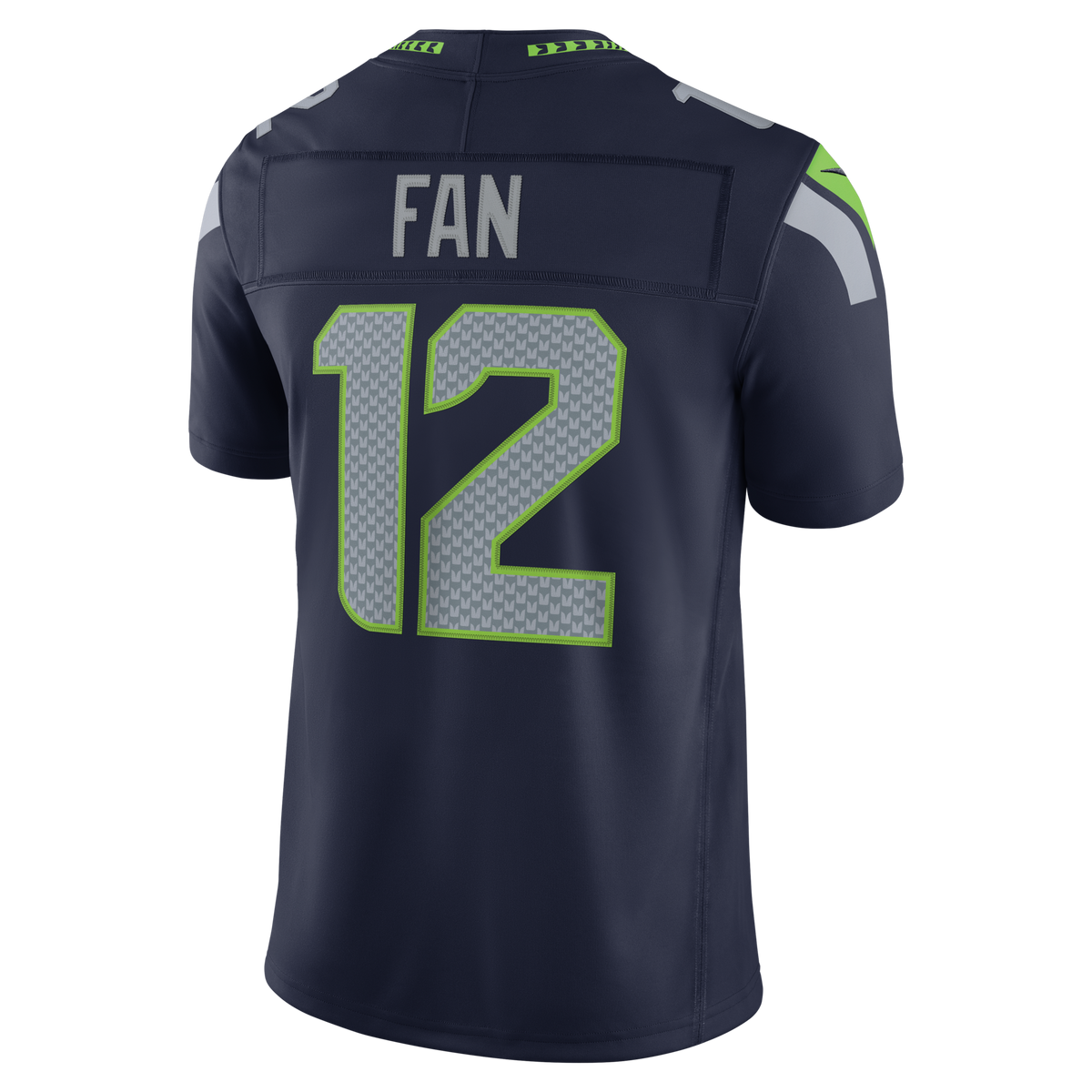 Seattle Seahawks 12s College Navy Team Vapor F.U.S.E. Stitched Limited Jersey product image 4, provided for visual reference