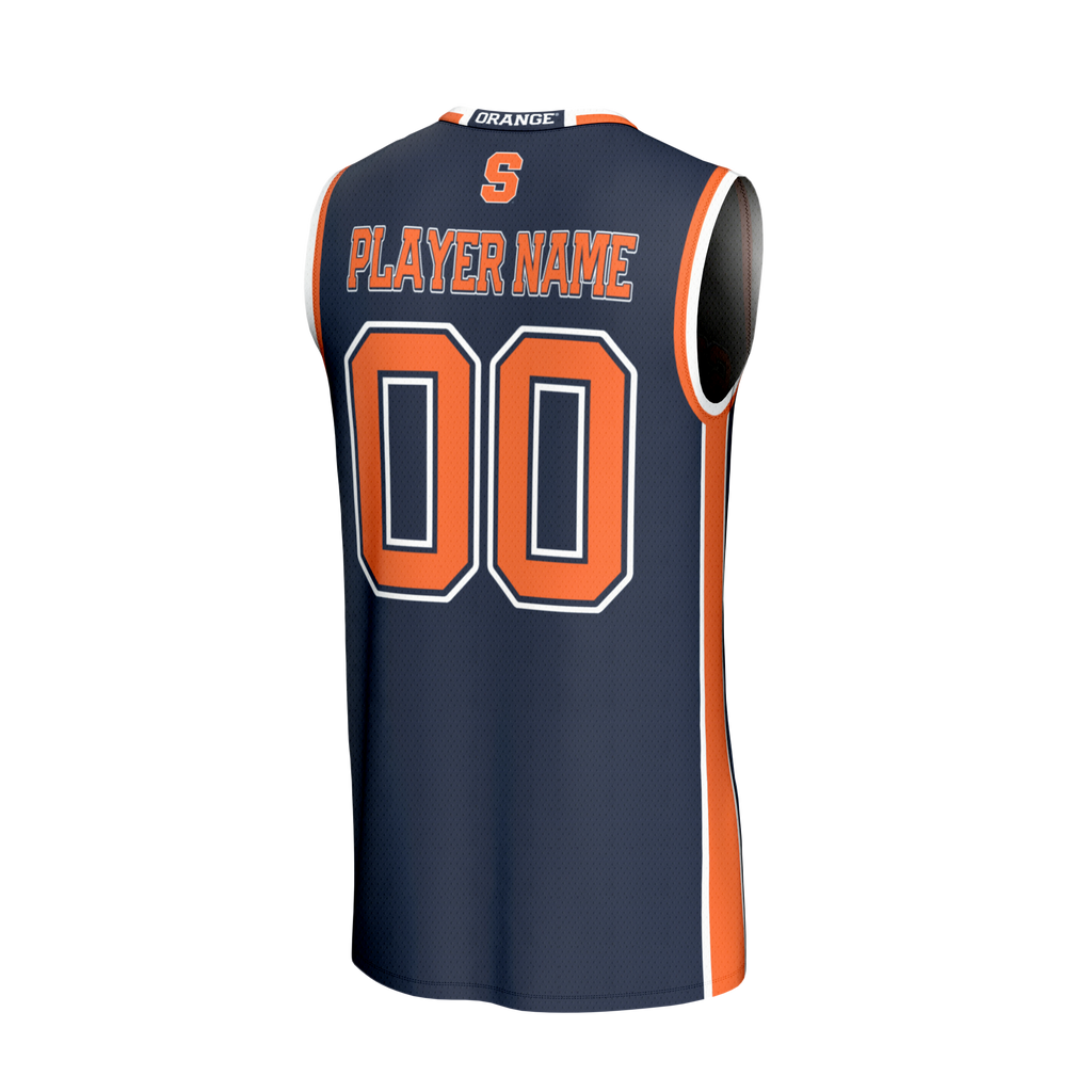 Syracuse Orange Lightweight Collegiate Basketball NIL Pick-A-Player Fashion Jersey - Navy product image 4, provided for