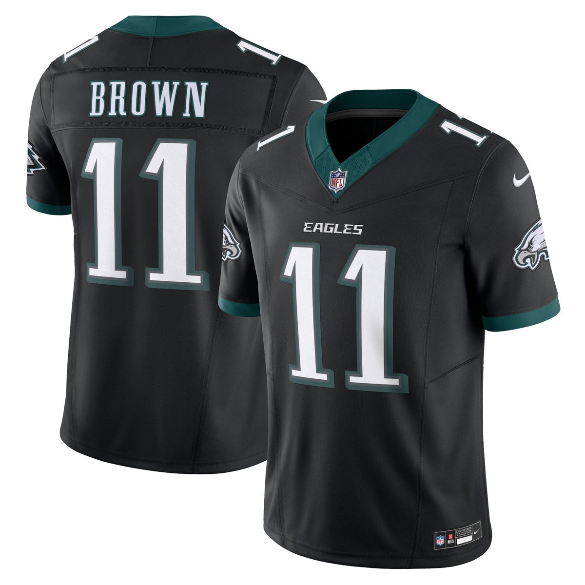 Philadelphia Eagles A.J. Brown Black Alternate Vapor F.U.S.E. Limited Jersey product image 1, provided for visual reference