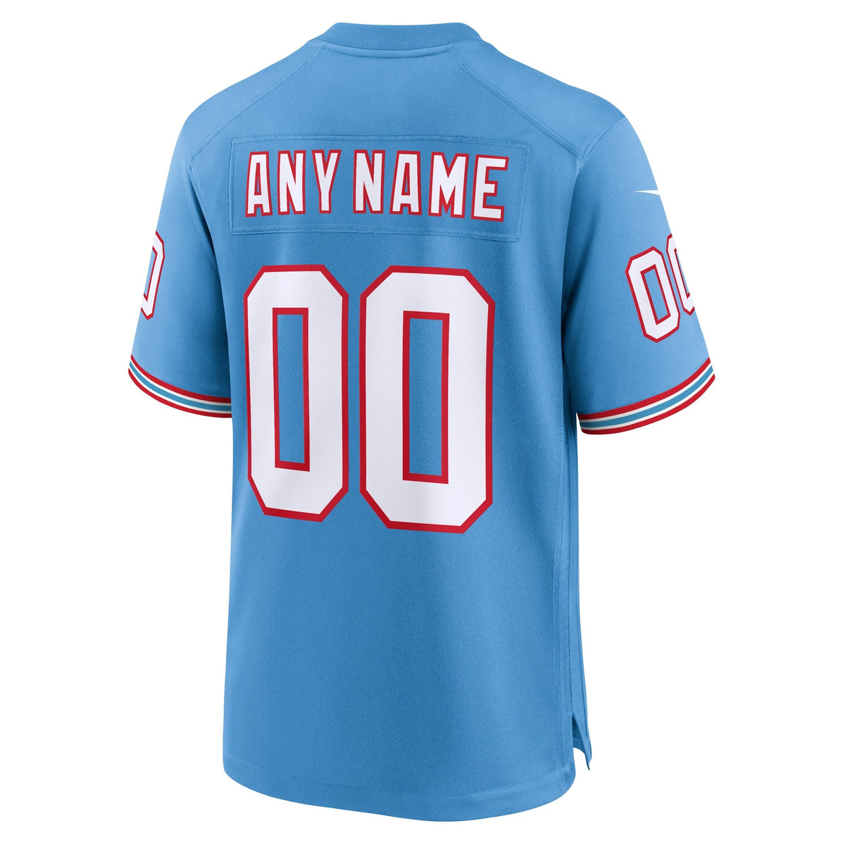 Tennessee Titans Light Blue Oilers Throwback Custom Game Jersey product image 4, provided for visual reference and product