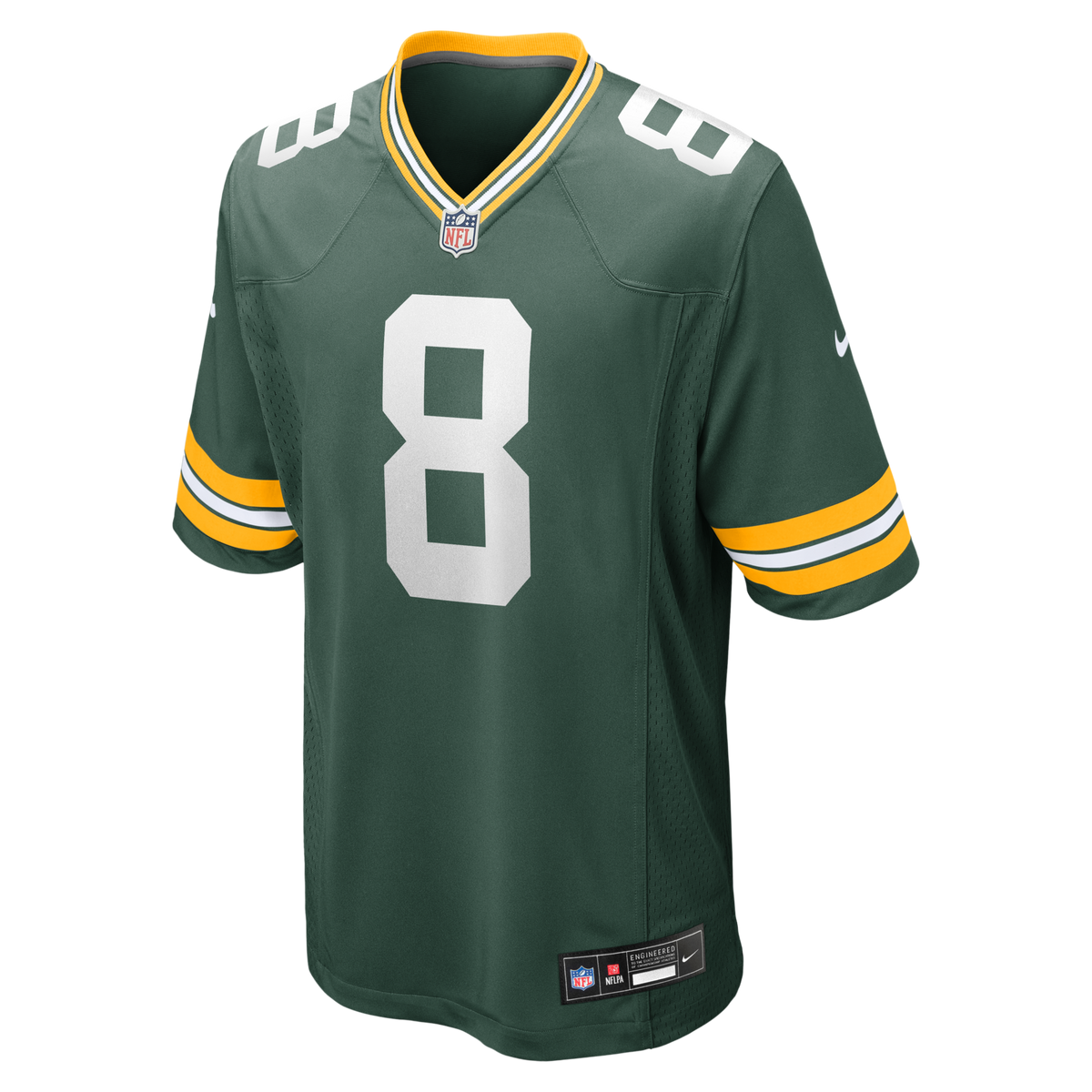 Green Bay Packers Josh Jacobs Green Team Game Jersey product image 2, provided for visual reference and product detail review
