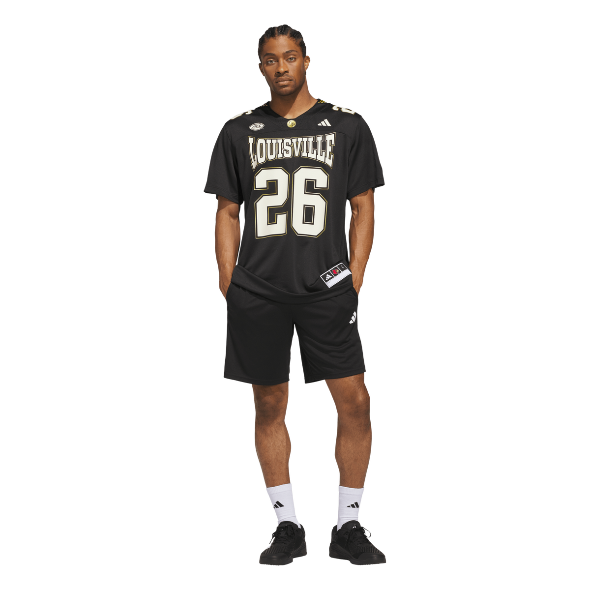 #26 Louisville Cardinals For the Ville Premier Strategy Jersey - Black product image 4, provided for visual reference and