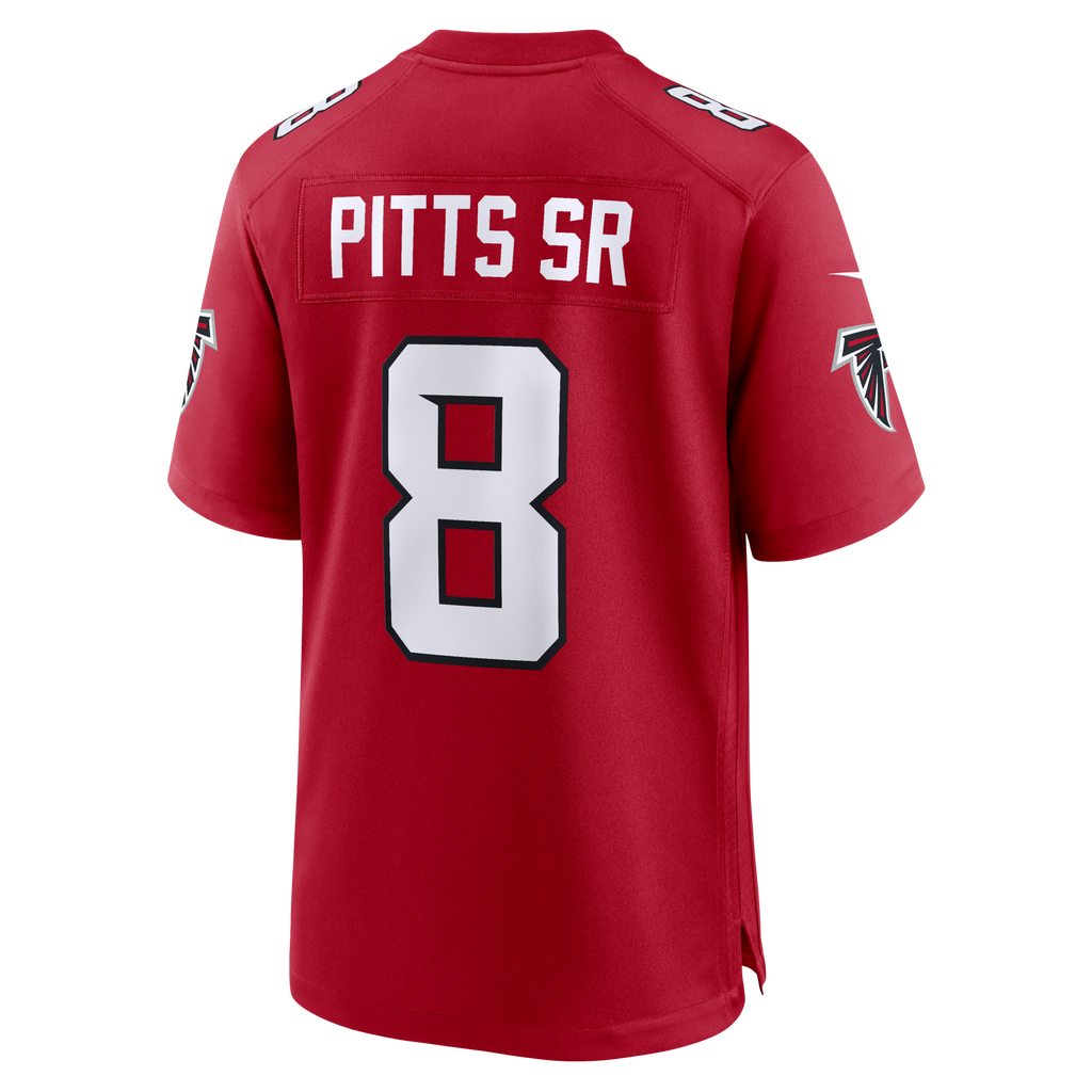 Atlanta Falcons Kyle Pitts Sr. Red Game Jersey product image 4, provided for visual reference and product detail review