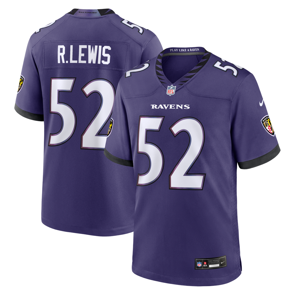 Baltimore Ravens Ray Lewis Purple Team Retired Player Game Jersey product image 2, provided for visual reference and product