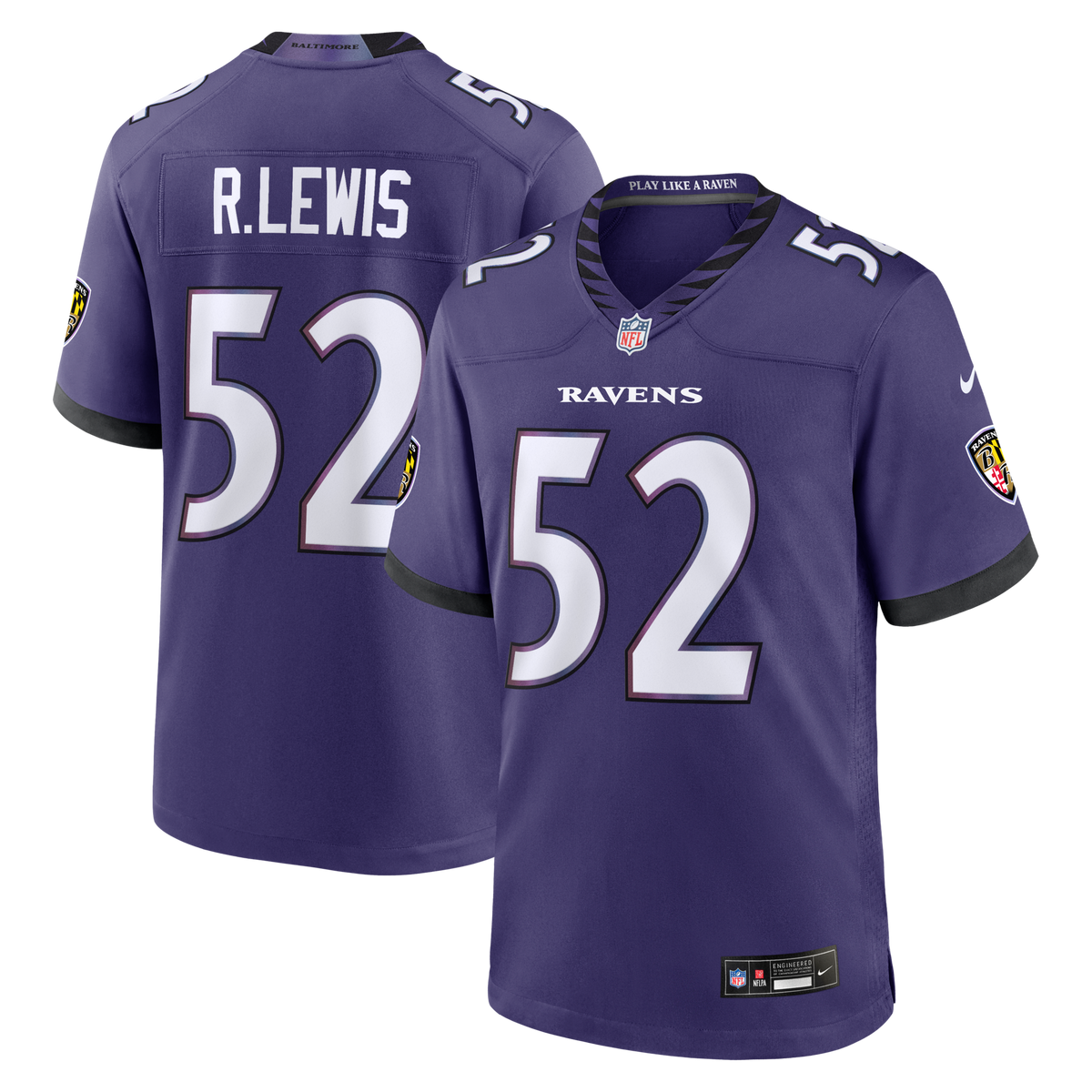 Baltimore Ravens Ray Lewis Purple Team Retired Player Game Jersey product image 2, provided for visual reference and product